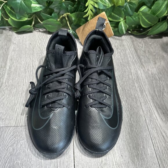 Kids Jr Zoom Vapor 16 Academy TF Soccer Turf Cleats Size 5Y / W 6.5 BLACK/JUNGLE - Picture 2 of 7